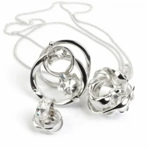 Locket Pendant Necklace Charm 1.5" Engraved Flowers Heart Shape